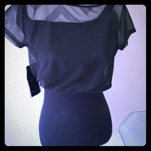 Black Bebe dress with classy sheer detail